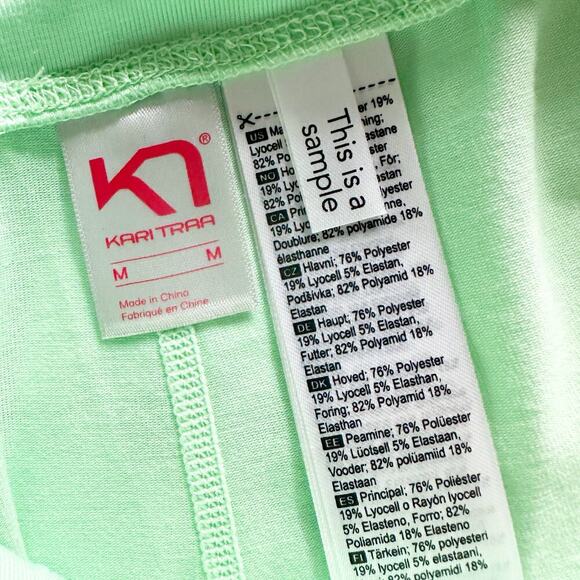 Kari Traa Air Base Layer Pant Mint Ankle Pattern Leggings women's size medium - Picture 10 of 14